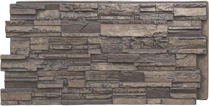 EverStone Cascade Faux Stone Panel, 48 5/8"W x 24 3/4"H x 1 1/4"D, Cascade by EkenaMillwork