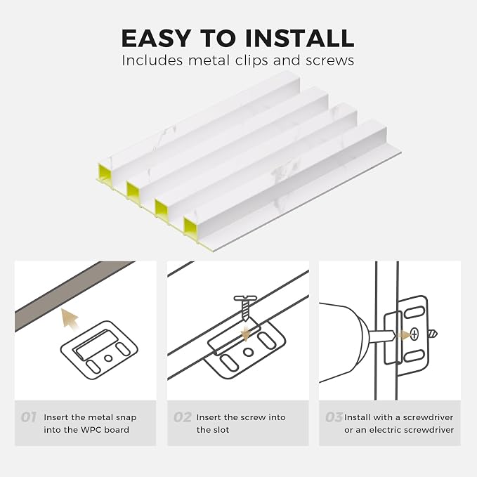 OUZUGIE WPC Acoustic Slat Wall Paneling, Living Room, TV Background, Study Room - Image 5
