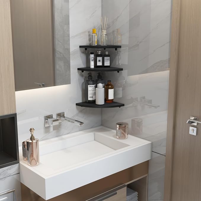 HORLIMER Floating Corner Shelf Wall Mount, Living Room - Image 6