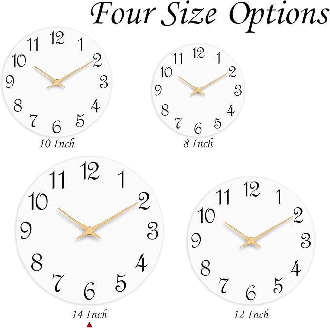 Roymnie Wall Clock 14 Inch, Modern Wall Clocks Battery Operated, Silent Non - Image 2