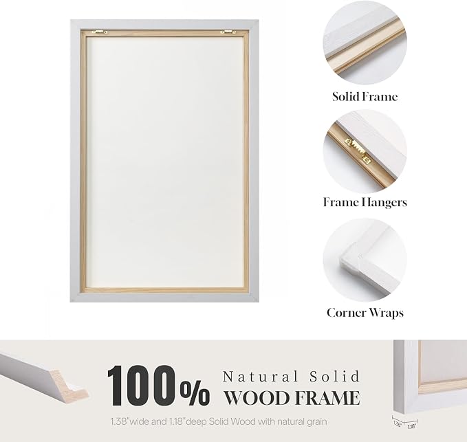 Extra Large Framed Blue Gold Abstract Wall Art - Image 6