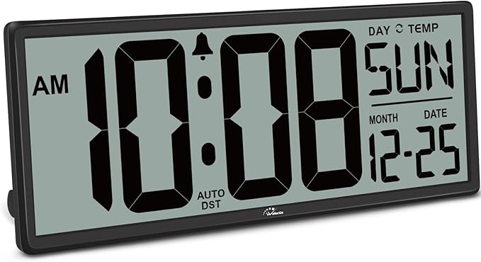 WallarGe 14.5'' Large Digital Wall Clock Battery Operated by WallarGe