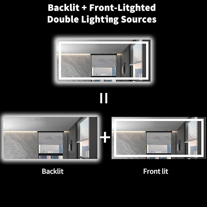 LOAAO 72X32 LED Bathroom Mirror - Image 6