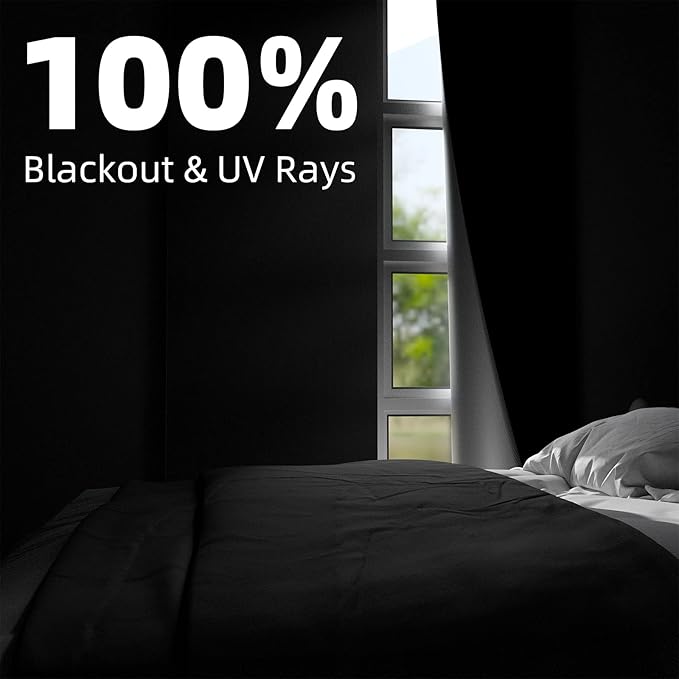 NIGHTON Portable Blackout Curtains 71"×57" Strong Hook and Loop Tape Strips - Image 2