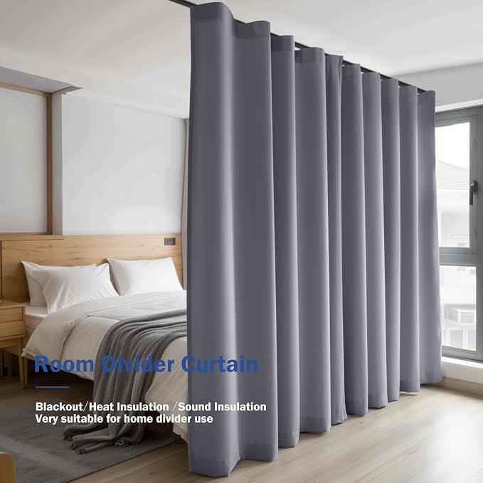 Room Divider Blackout Curtain Track Curtains Wall Dividers Panels Screen - Image 6
