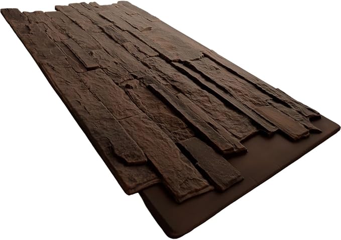 EverStone Acadia Ledge Faux Stone Panel, Weathered Brown Color - Image 6
