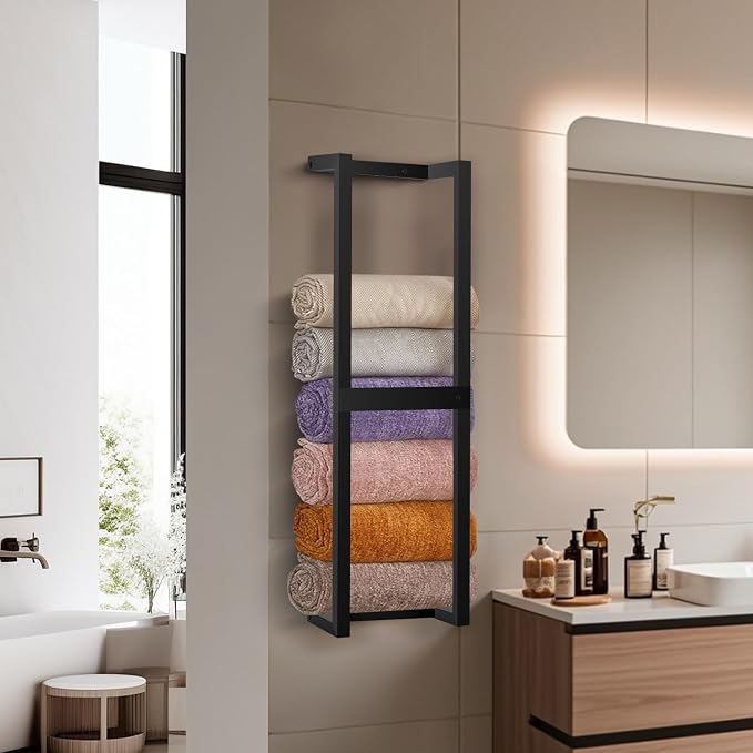 Towel Rack for Rolled Towels, Towel Racks for Bathroom, Wall Mounted 31 inch - Image 6