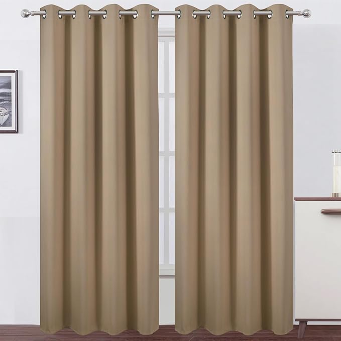 LEMOMO Natural Thermal Blackout Curtains/52 x 95 Inch/Set of 2 Panels Room by Lemomo