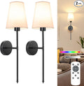 NIORSUN 25.4 inch Battery Operated Wall Sconce Set of 2, 9 Colors Wireless by NIORSUN