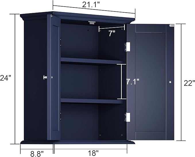 ChooChoo Bathroom Wall Cabinet, Over The Toilet Space Saver Storage Cabinet - Image 3