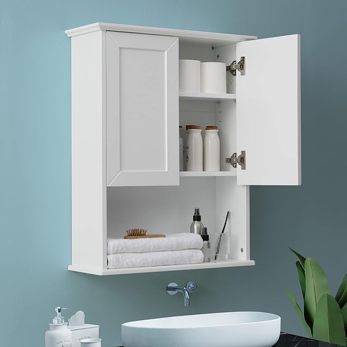 VANIRROR Bathroom Wall Cabinet Wooden Medicine Cabinet Buffering Hinge MDF by VANIRROR