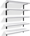 RICHER HOUSE Floating Wall Shelves, Rustic Wood Bathroom Shelves Set of 5 by RicherHouse