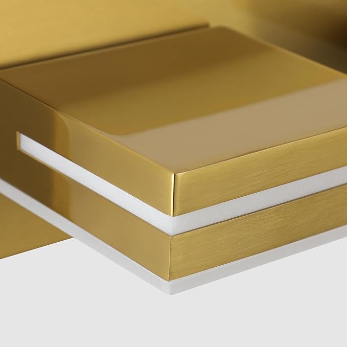 SineRise LED Modern Bathroom Vanity Light Fixtures, Brass Modern Acrylic - Image 3