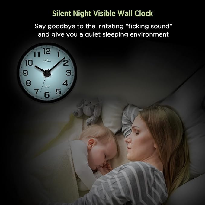 WallarGe Night Light Wall Clock - Image 6