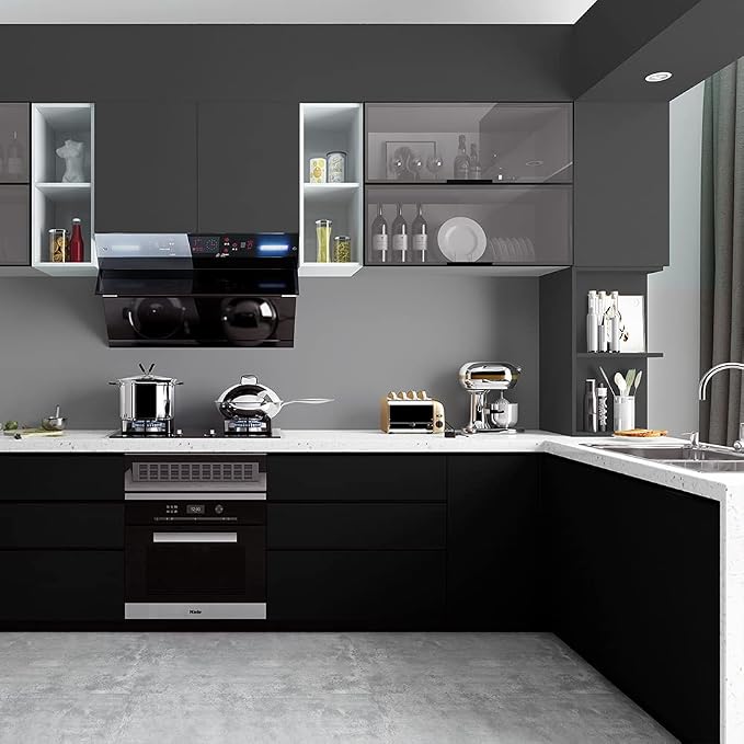 FUKU MON 24"x394" Dark Grey Wallpaper Matte Solid Gray Contact Paper - Image 4