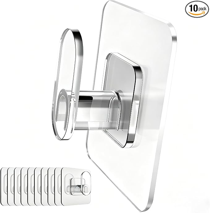 DELITON Clear Cute Storage Hooks, 10 Packs, Adhesion by DELITON
