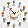 Wood Ball Wall Clock Mid Century Modern Silent Non Ticking Battery Operated 13 by MOLEIHAO