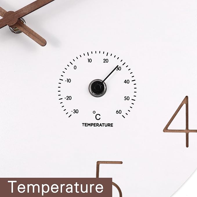 14 Inch Wall Clock, Wooden Frame Wall Clocks Decorative - Image 3