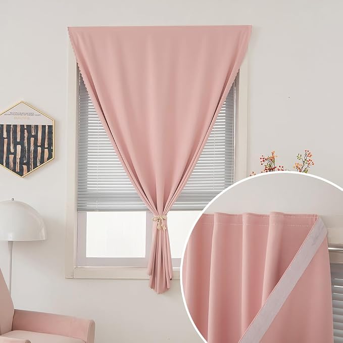 Self Adhesive Curtains, Stick Curtain Blackout Shades Window Cover Curtains - Image 5