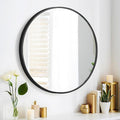 SCWF-GZ 24" Round Mirror Circle Wall Mounted Hanging or Against Wall Aluminum by SCWF-GZ