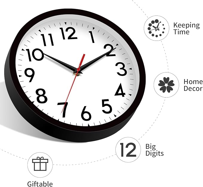 DAXSMY 14 Inch Wall Clock Large Battery Operated Big Silent Non Ticking Analog - Image 8