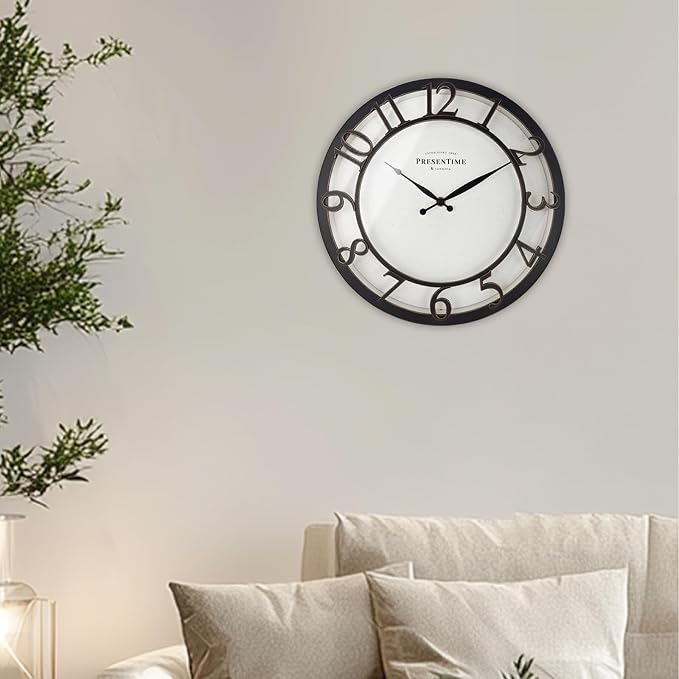 Presentime & Co 13" Farmhouse Series Wall Clock, Vintage Style, Retro Clock - Image 8