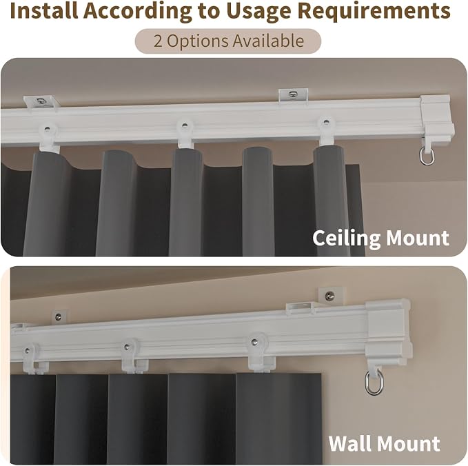 Room Divider Blackout Curtains Extra Wide Ceiling Mounted Curtains Track Sets - Image 6