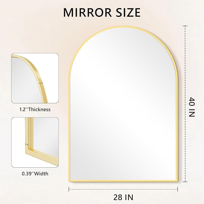 Arched Bathroom Mirror for Wall, HD Glass Over Sink for Bathroom - Image 7
