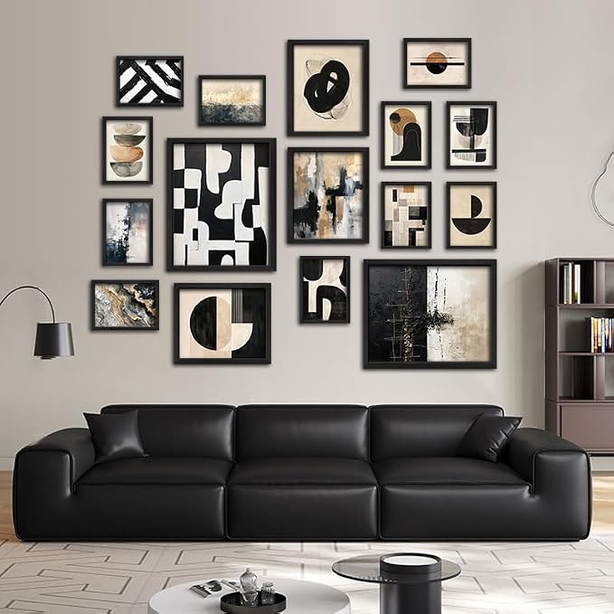 ANERZA 16 PCS Black and White Abstract Wall Art Decor, Minimalist Gallery Wall - Image 6