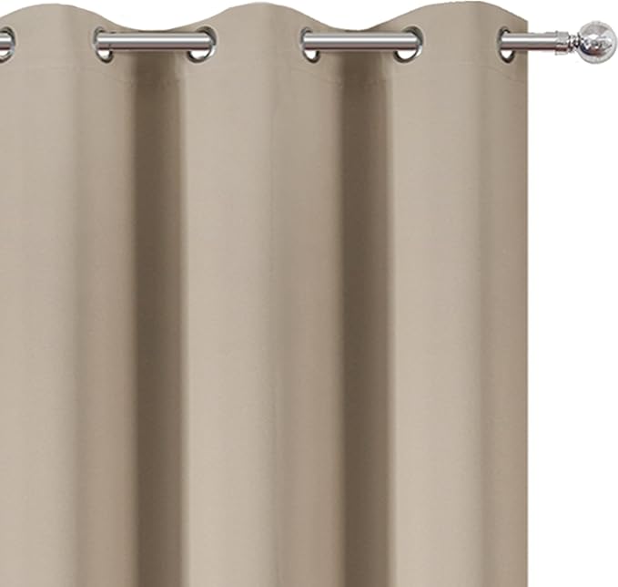 LEMOMO Khaki Thermal Blackout Curtains/42 x 95 Inch/Set of 2 Panels Room - Image 6