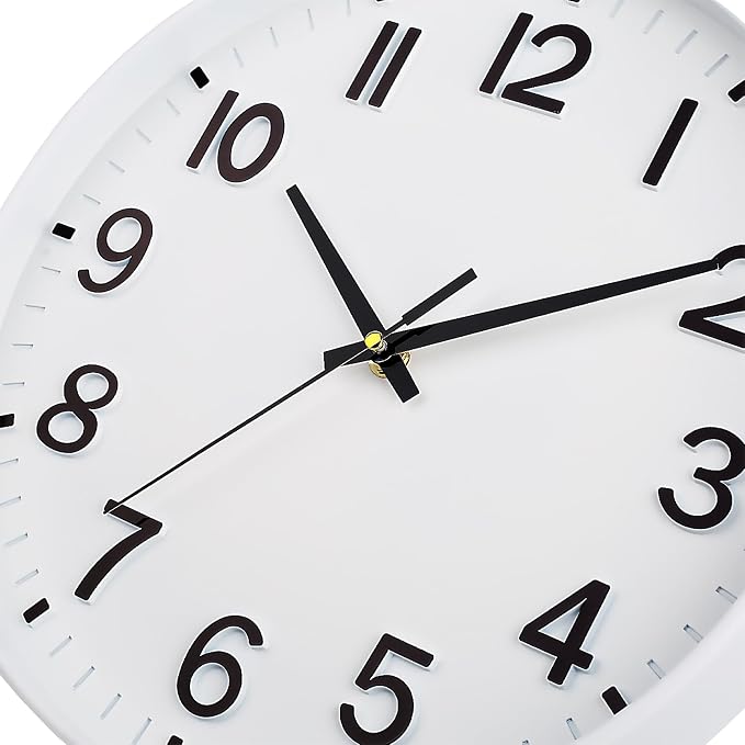 HZDHCLH White Wall Clocks Battery Operated 12 inch Silent Non Ticking Modern - Image 5