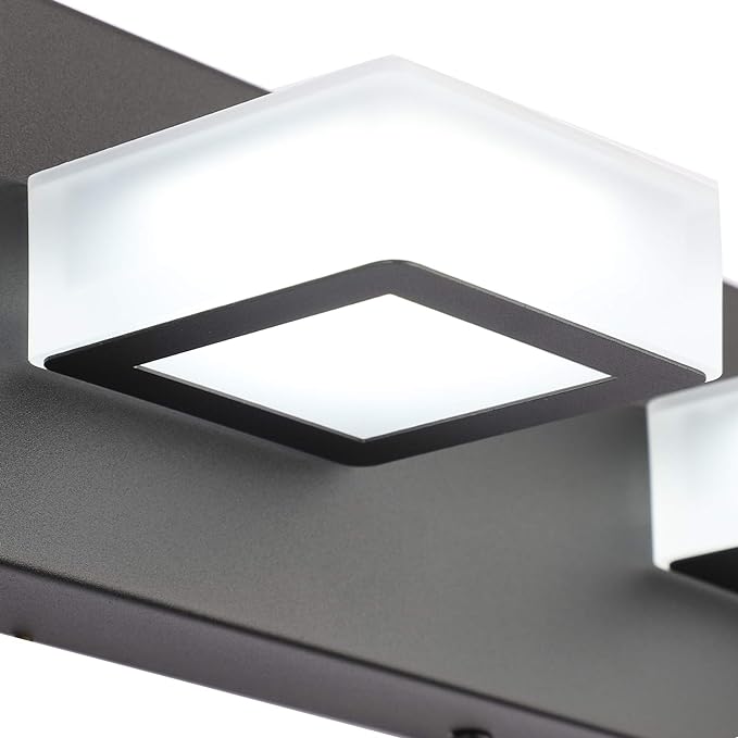 Ralbay LED Modern Black Bathroom Vanity Lights 3 Lights Acrylic Modern Black - Image 2