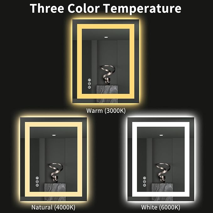LOAAO 24"X30" LED Bathroom Mirror - Image 5