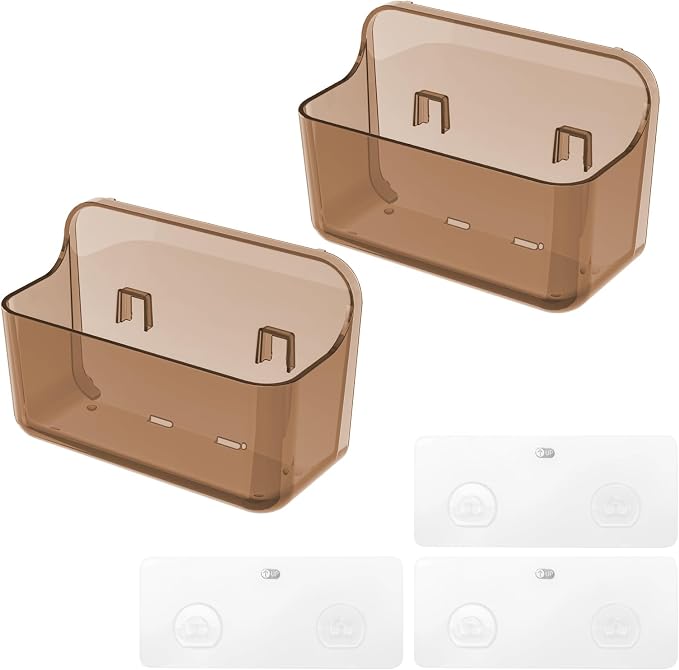 Diesisa 2pc Acrylic Wall Mount Organizer, Adhesive Cabinet Door Organizer - Image 8
