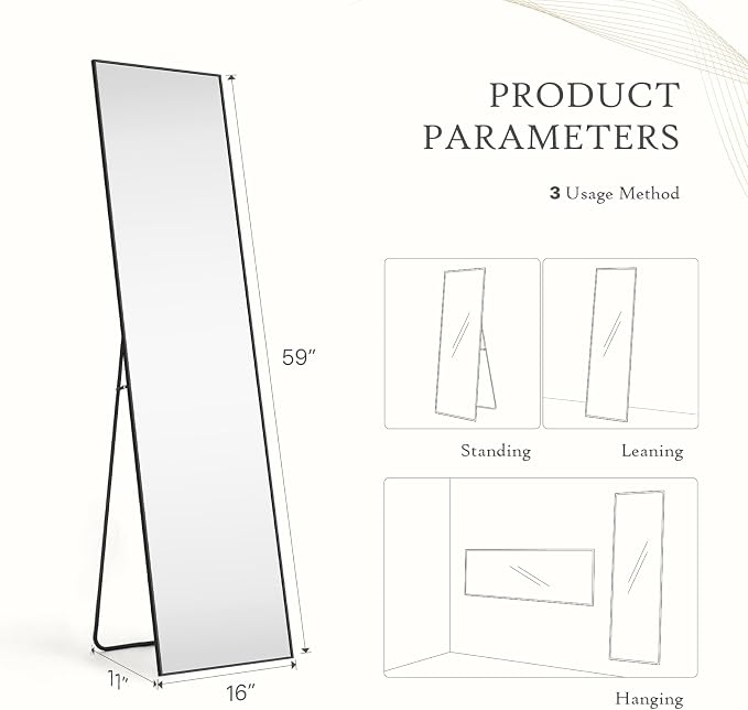 Mirror Full Length, Upgraded Body Wall Mirrors - Image 2