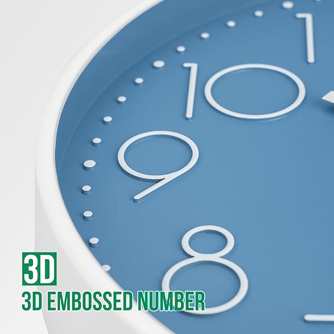 Wall Clock 12 Inch Non-Ticking Silent Modern Simple Style Round Decor Clock - Image 6