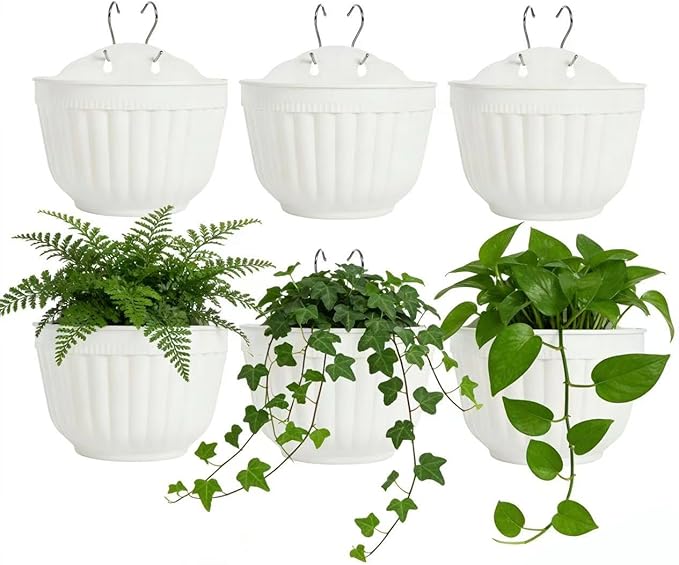 6 Pcs Plastic Large Wall Plant Pots Vertical Garden Living Wall Mounted Window by OrimercGarden
