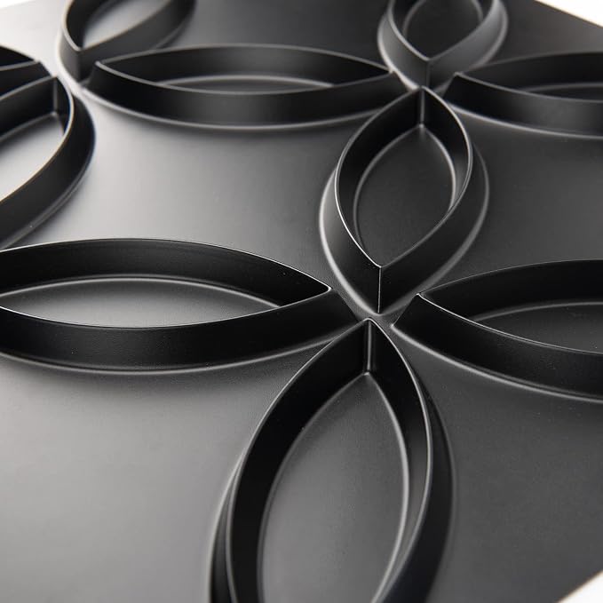 Art3d PVC 3D Wall Panel Interlocked Circles in Matt Black Cover 32 Sq.ft - Image 8