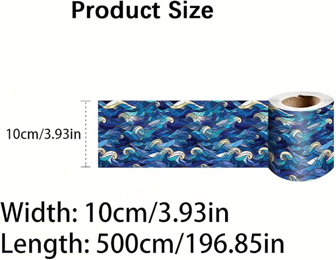 Blue Wave Wallpaper Border 196x4 Inch Peel and Stick Wall Border Self Adhesive - Image 8