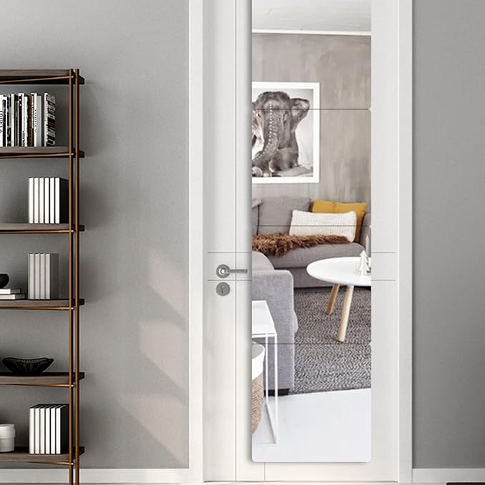 JEOYOO Full Length Wall Mirror Tiles, Frameless Full Body Mirror Tiles - Image 3