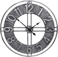 24 inch Large Wall Clock Decorative Metal Retro Oversized Clocks Decor by YIDIE