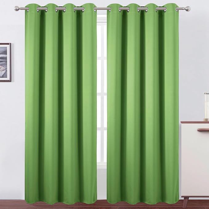 LEMOMO Blackout Curtains 52 x 90 Inch Long Light Green Curtains Set of 2 Panels by Lemomo