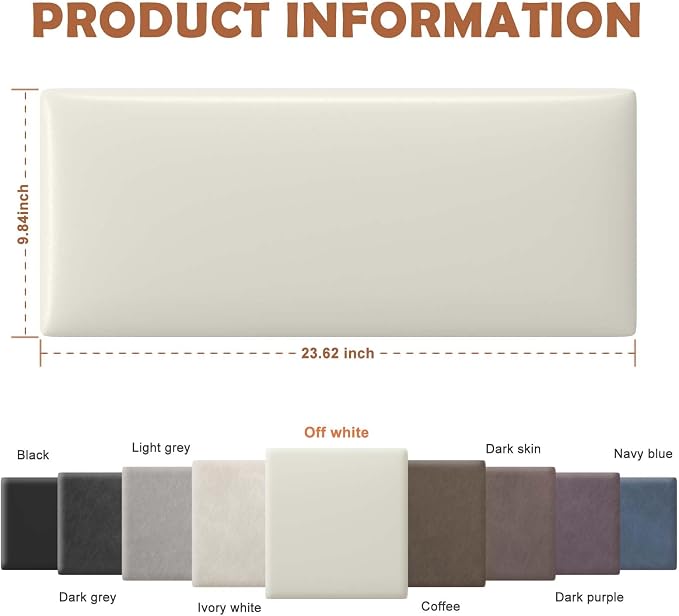 IFNOW Wall Mounted Upholstered Headboard Full, 3D Peel and Stick Soundproof - Image 2