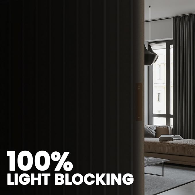 100% Blackout Room Divider Curtains Ceiling Curtain Track Sets Blackout - Image 3