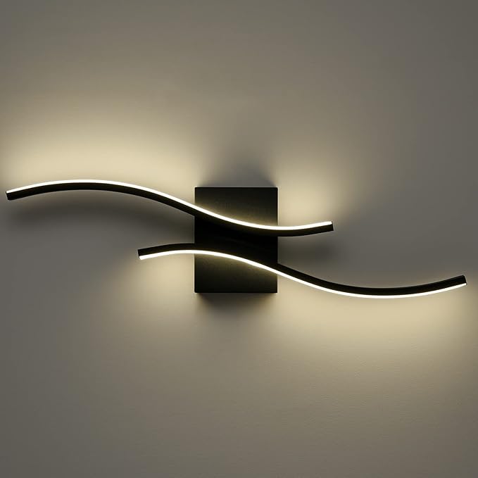 Modern Led Sconce Wall Lighting Indoor 24" Minimalist Industrial Black Wall by TENGIANTS