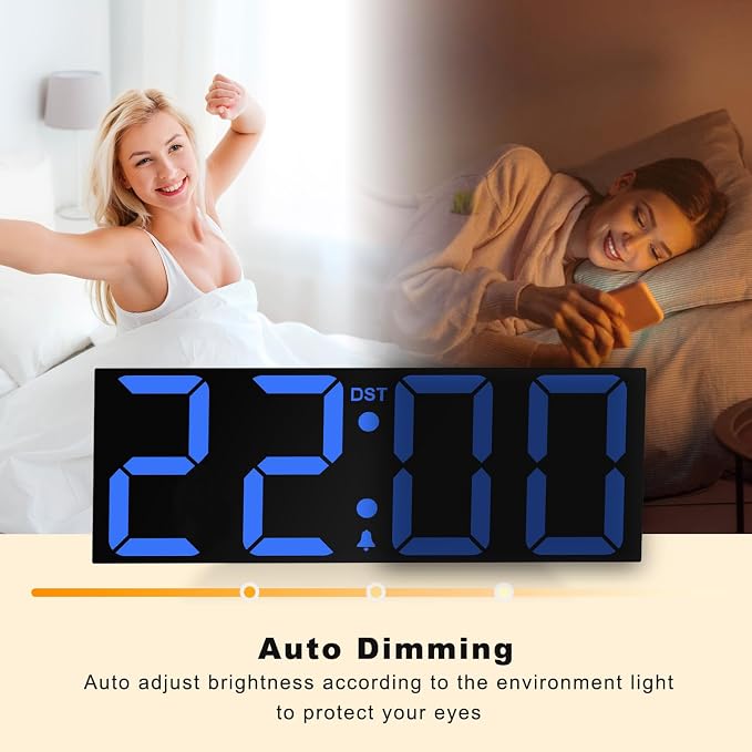 JALL 22'' Large Digital Wall Clock, Big LED Number Dispaly, Night Light - Image 5