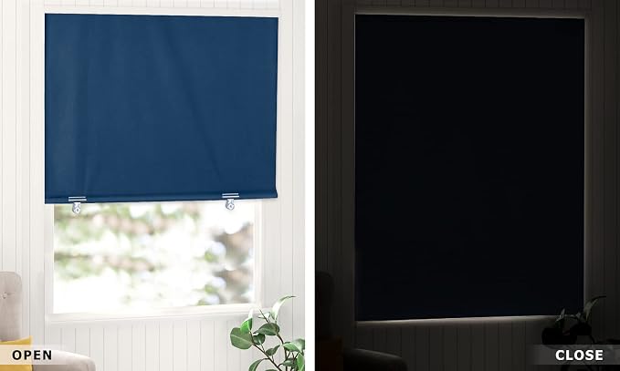 LazBlinds 100% Blackout Roller Shades, No Tools No Drill Cordless Blinds - Image 7