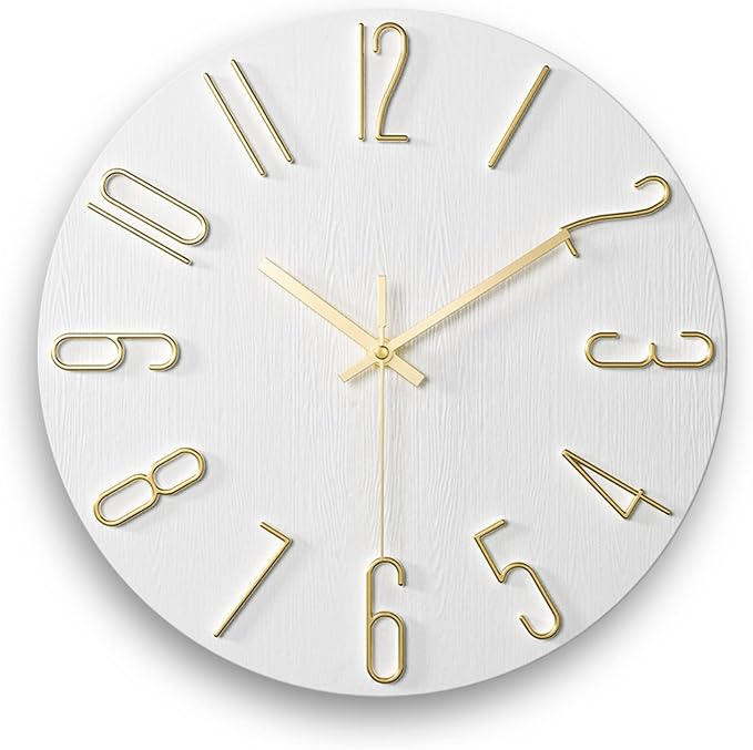 Wall Clock, Silent Clock, Wall Clocks Battery Operated， 12 inch Modern Wall by Fapugh