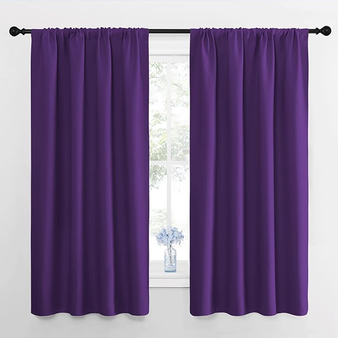 NICETOWN RV Blackout Curtains for Camper Windows, Royal Purple, Short Blackout by NICETOWN