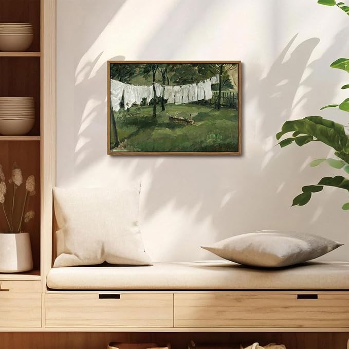 OIQArtOIQ Vintage Landscape Canvas Wall Art Framed Natural Scenery Painting - Image 5